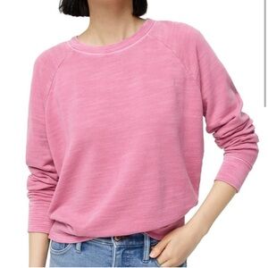J. Crew Vintage Cotton Terry Crewneck Pullover, Guava Berry, size XS